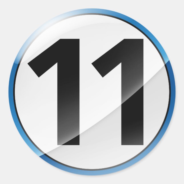 Number 11  blue sticker (Front)