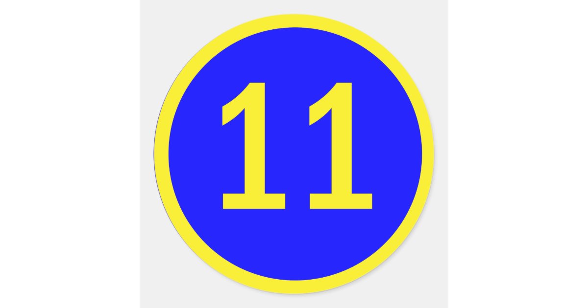 Number 11 Baseball Classic Round Sticker