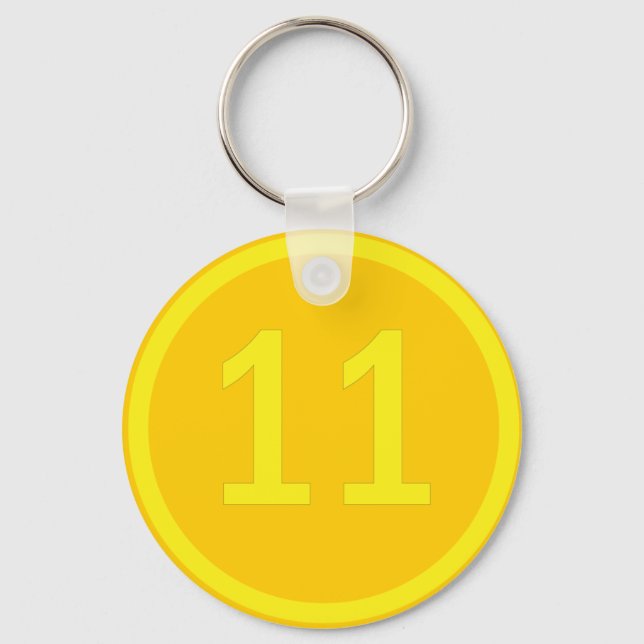 number 11 in a circle keychain (Front)