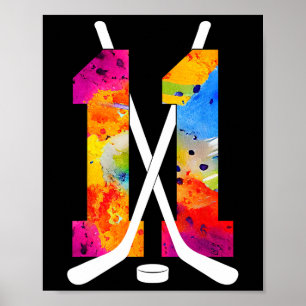 Number 11 Years Ice Hockey 11th Birthday (2) Poster