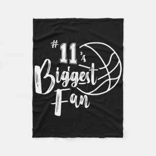 Number 11's Biggest Fan Bysketbyll Player Mom Dad Fleece Blanket