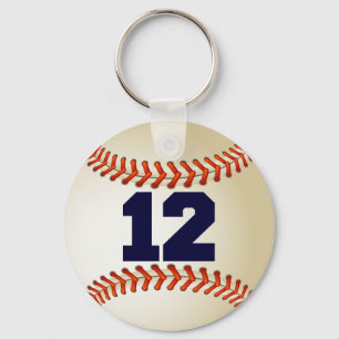 Number 12 Baseball Keychain