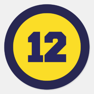 Number Twelve Stickers, Number Twelve Custom Sticker Designs