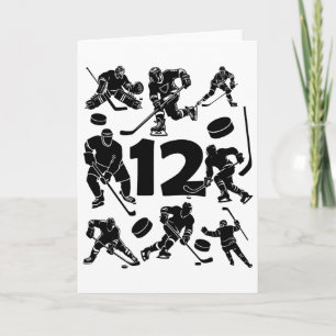 Number 12 Years Ice Hockey 12th Birthday (1) Card