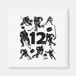 Number 12 Years Ice Hockey 12th Birthday (1) Magnet