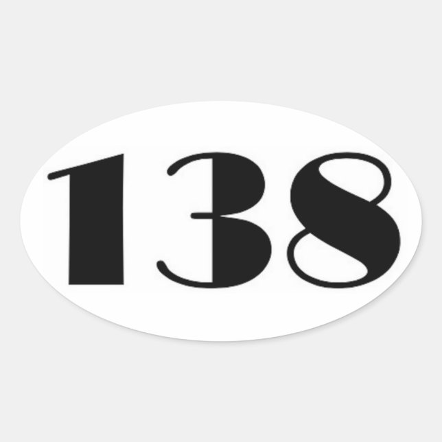 Number 138 Mid Century Oval Sticker (Front)