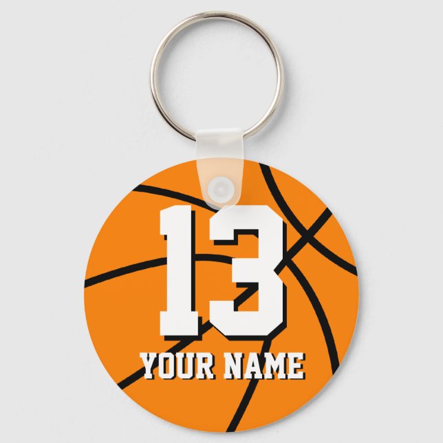 Number 13 basketball keychain | Personalizable (Front)
