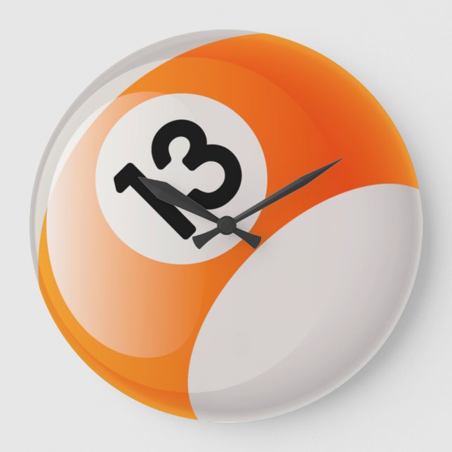 Number 13 Billiards Ball Clock (Front)