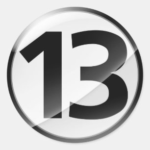 Number 13 black sticker