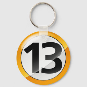 Number 13 gold Key Chain