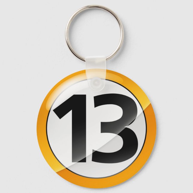 Number 13 gold Key Chain (Front)