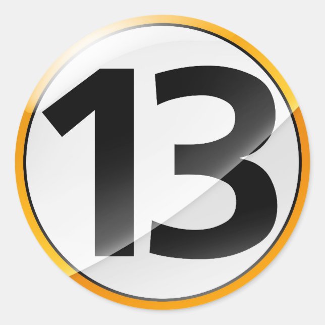 Number 13 gold sticker (Front)