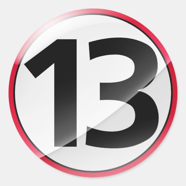 Number 13 red sticker (Front)