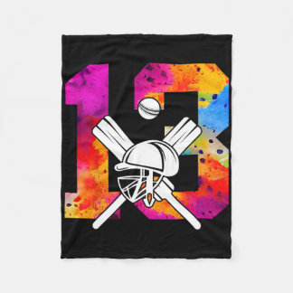 Number 13 Years Cricket 13th Birthday 1  Fleece Blanket