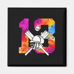 Number 13 Years Cricket 13th Birthday 1 Magnet