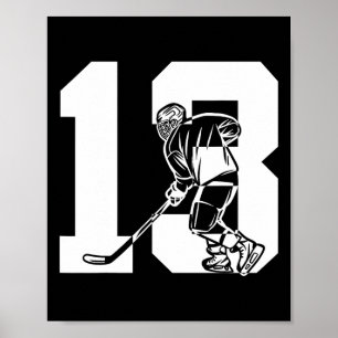 Number 13 Years Ice Hockey 13th Birthday (1) Poster