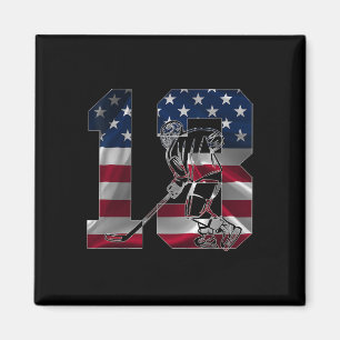 Number 13 Years Ice Hockey 13th Birthday Magnet