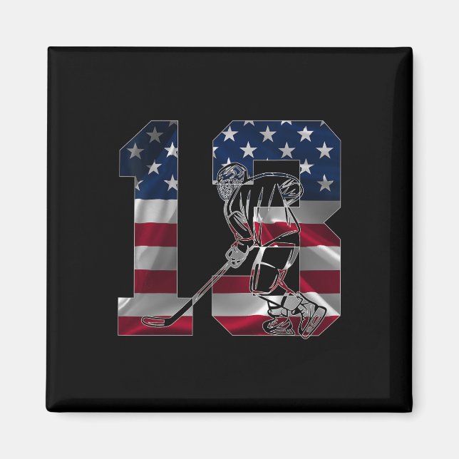 Number 13 Years Ice Hockey 13th Birthday  Magnet (Front)