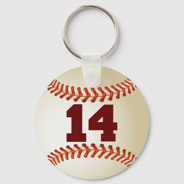 Number 14 Baseball Keychain (Front)