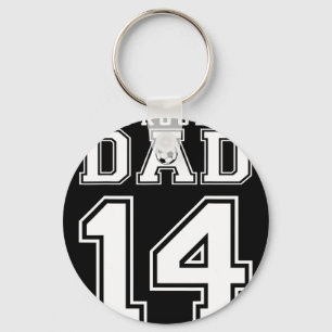 Number 14 Custom Proud Soccer Futbol Dad Personali Keychain