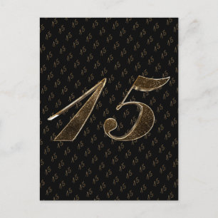 Number 15 Girls 15th Quinceanera Birthday Wedding Postcard
