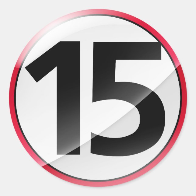 Number 15 red sticker (Front)
