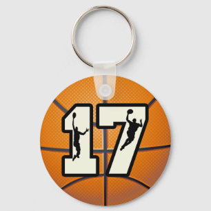 Number 17 Basketball and Players Keychain