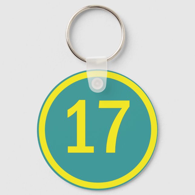 number 17 in a circle keychain (Front)