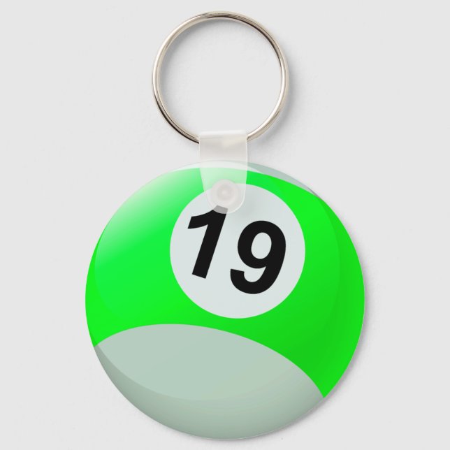 Number 19 Billiards Ball Keychain (Front)