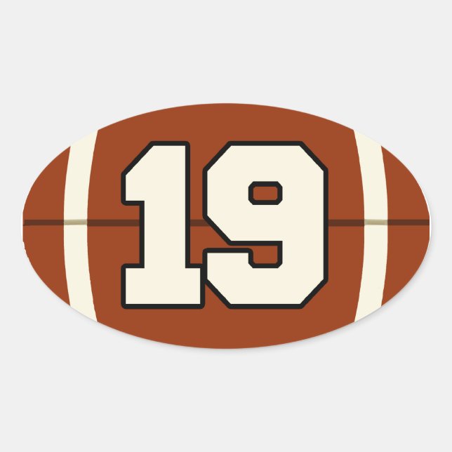 Number 19 Football Sticker (Front)