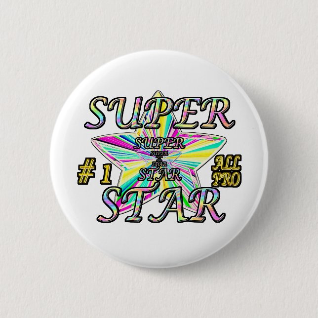 Number 1 All Pro Super Star 2 Inch Round Button (Front)