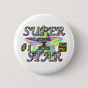 Number 1 All Pro Super Star 2 Inch Round Button