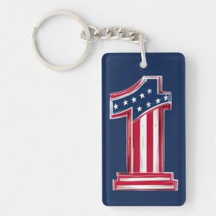 Number 1 American Keychain