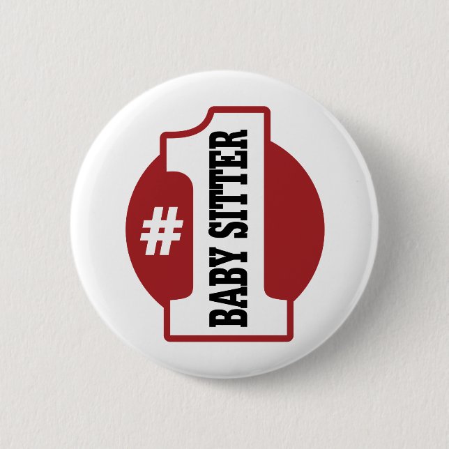 Number 1 Baby Sitter 2 Inch Round Button (Front)