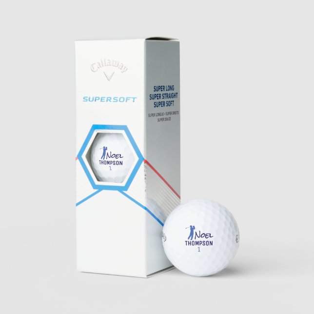 Number 1 Blue Golfplayer Name  Golf Balls (Packaging)