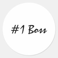 Number 1 Boss Trendy Classic Round Sticker