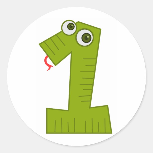 Number 1 classic round sticker (Front)