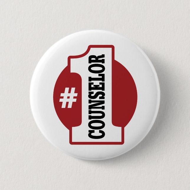 Number 1 Counsellor 2 Inch Round Button (Front)