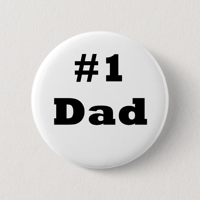 Number 1 Dad 2 Inch Round Button (Front)