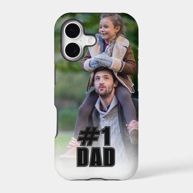 Number 1 DAD Create Your Own Photo Varsity Font  (Back)