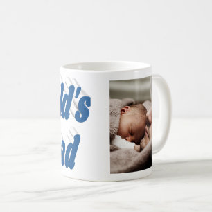 Number 1 Dad Fathers Day photo sea blue text  Coffee Mug