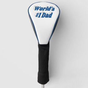 Number 1 Dad Fathers Day sea blue text Golf Head Cover