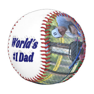 Number 1 Dad Photo Fathers Day dark blue  Baseball