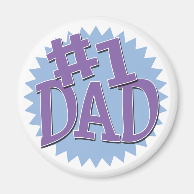 Number 1 Dad Round Magnet (Front)