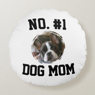 Number 1 dog Mom Mum Mother's Day Pet Lovers Round Pillow