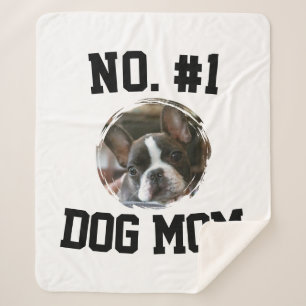 Number 1 dog Mom Mum Mother's Day Pet Lovers Sherpa Blanket