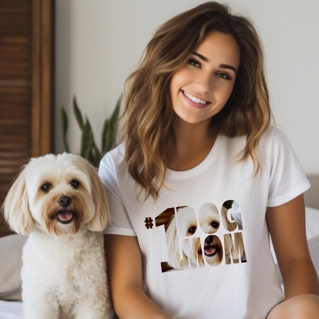 Number 1 Dog Mom Photo T-Shirt (Number 1 Dog Mom Photo Sweatshirt T-Shirt
)