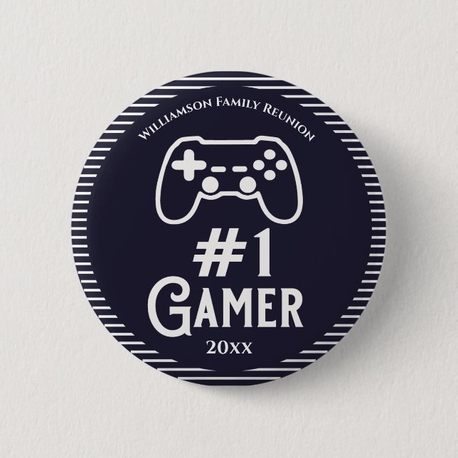 Number 1 Gamer Award Family Reunion 2 Inch Round Button (Front)