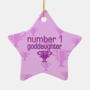Number 1 Goddaughter Ceramic Ornament