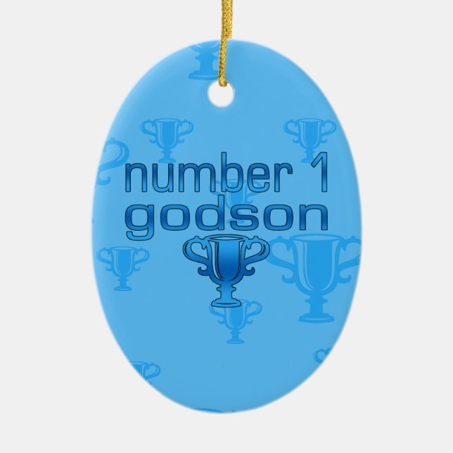 Number 1 Godson Ceramic Ornament (Front)